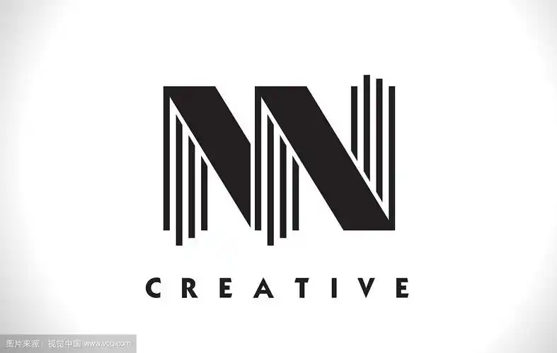 nn标志字母用黑色线条设计线条字母